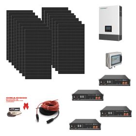 Kit 6,3Kwp MONOFASE Autoconsumo Pannello Solare HYUNDAI 450WP HiT-H450CE-BF Monocristallino bifacciale Inverter 6Kwh con regolatore 2 MPPT luxpower SNA6000 + Batteria B4850 Dyness litio 9,6Kwh