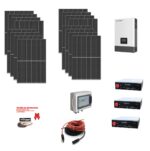 Kit Off grid autoconsumo 8,2Kwp Pannello Solare TRINA SOLAR 455Wp Monocristallino Inverter 6Kwh regolatore 2 ingressi + Batteria litio 300Ah 15Kwh Dyness