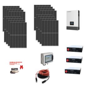 Kit Off grid autoconsumo 8,2Kwp Pannello Solare TRINA SOLAR 455Wp Monocristallino Inverter 6Kwh regolatore 2 ingressi + Batteria litio 300Ah 15Kwh Dyness