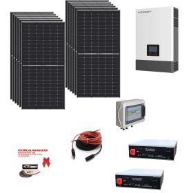 Kit Off grid autoconsumo 6Kwp Pannello Solare JINKO SOLAR 490Wp TIGER NEO Monocristallino Inverter Luxpower 6Kwh regolatore 2 ingressi + Batteria litio 200Ah 10Kwh Dyness