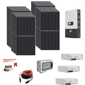 Kit Off grid autoconsumo 11,8Kwp Pannello Solare JINKO SOLAR 490Wp TIGER NEO Monocristallino Inverter 12Kwh regolatore 2 ingressi + Batteria litio 300Ah 15Kwh Luxpower