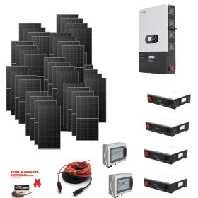 Kit Off grid autoconsumo 19,6Kwp Pannello Solare JINKO SOLAR 490Wp TIGER NEO Monocristallino Inverter 12Kwh regolatore 2 ingressi + Batteria litio 400Ah 20Kwh DYNESS