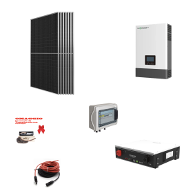 Kit Off grid Baita no rete autoconsumo 4Kwp Pannello Solare JINKO SOLAR 490Wp TIGER NEO Monocristallino Inverter 6Kwh regolatore 2 ingressi + Batteria litio 100Ah 5Kwh Dyness