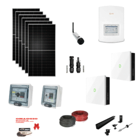 KIT Ibrido ON GRID Solare 3Kwp Moduli TONGWEI 500Wp Inverter SOLIS MONOFASE + batteria Dyness 10KWh Litio CEI021 + quadri + struttura