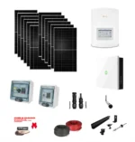 KIT Ibrido ON GRID Solare 6Kwp Moduli TONGWEI 500Wp Inverter SOLIS MONOFASE + batteria Dyness 5KWh Litio CEI021 + quadri + struttura