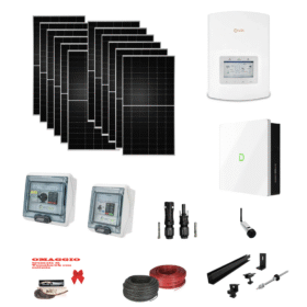 KIT Ibrido ON GRID Solare 6Kwp Moduli TONGWEI 500Wp Inverter SOLIS MONOFASE + batteria Dyness 5KWh Litio CEI021 + quadri + struttura
