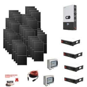 Kit Off grid autoconsumo 18Kwp Pannello Solare TONGWEI 500Wp Monocristallino Inverter 12Kwh regolatore 4 ingressi + Batteria litio 400Ah 20Kwh DYNESS