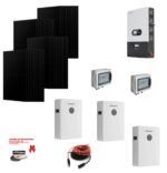 Kit Off grid autoconsumo 19Kwp Pannello Solare AIKO Neostar 1S 435Wp FULL BLACK Monocristallino Inverter 12Kwh regolatore 4 ingressi + Batteria litio 300Ah 15Kwh LUXPOWER