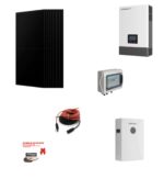 Kit Off grid autoconsumo 3Kwp Pannello Solare AIKO Neostar 1S 435Wp FULL BLACK Monocristallino Inverter 6Kwh regolatore 2 ingressi + Batteria litio 100Ah 5Kwh LUXPOWER