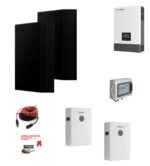 Kit Off grid autoconsumo 8Kwp Pannello Solare AIKO Neostar 2S 500Wp FULL BLACK Monocristallino Inverter 6Kwh regolatore 2 ingressi + Batteria litio 200Ah 10Kwh LUXPOWER