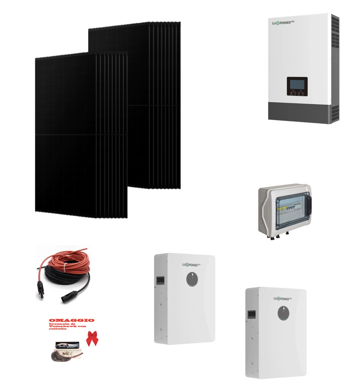 Screenshot 2025-09-24 alle 09.22.53 Kit Off grid autoconsumo 8Kwp Pannello Solare AIKO Neostar 2S 500Wp FULL BLACK Monocristallino Inverter 6Kwh regolatore 2 ingressi + Batteria litio 200Ah 10Kwh LUXPOWER - immagine 1