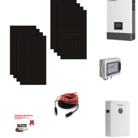 Kit Off grid autoconsumo 3Kwp Pannello Solare TCL Solar 445Wp BLACK FRAME Monocristallino Bifacciale Inverter 6Kwh regolatore 2 ingressi + Batteria litio 100Ah 5Kwh LUXPOWER