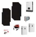 Kit Off grid autoconsumo 6,2Kwp Pannello Solare TCL Solar 445Wp BLACK FRAME Monocristallino Bifacciale Inverter 6Kwh regolatore 2 ingressi + Batteria litio 200Ah 10Kwh LUXPOWER