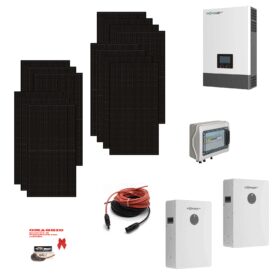 Kit Off grid autoconsumo 6,2Kwp Pannello Solare TCL Solar 445Wp BLACK FRAME Monocristallino Bifacciale Inverter 6Kwh regolatore 2 ingressi + Batteria litio 200Ah 10Kwh LUXPOWER