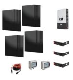 Kit Off grid autoconsumo 16,5Kwp Pannello Solare AIKO Neostar 2S 460Wp FULL BLACK Monocristallino Inverter 12Kwh regolatore 4 ingressi + Batteria litio 200Ah 15Kwh DYNESS