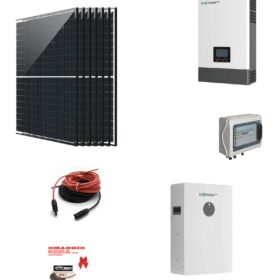 Kit Off grid autoconsumo 3,1Kwp Pannello Solare SwissWatt SWO Davos Diamond 2 450Wp Monocristallino Classe Resistenza grandine 4  Inverter 6Kwh regolatore 2 ingressi + Batteria litio 100Ah 5Kwh LUXPOWER
