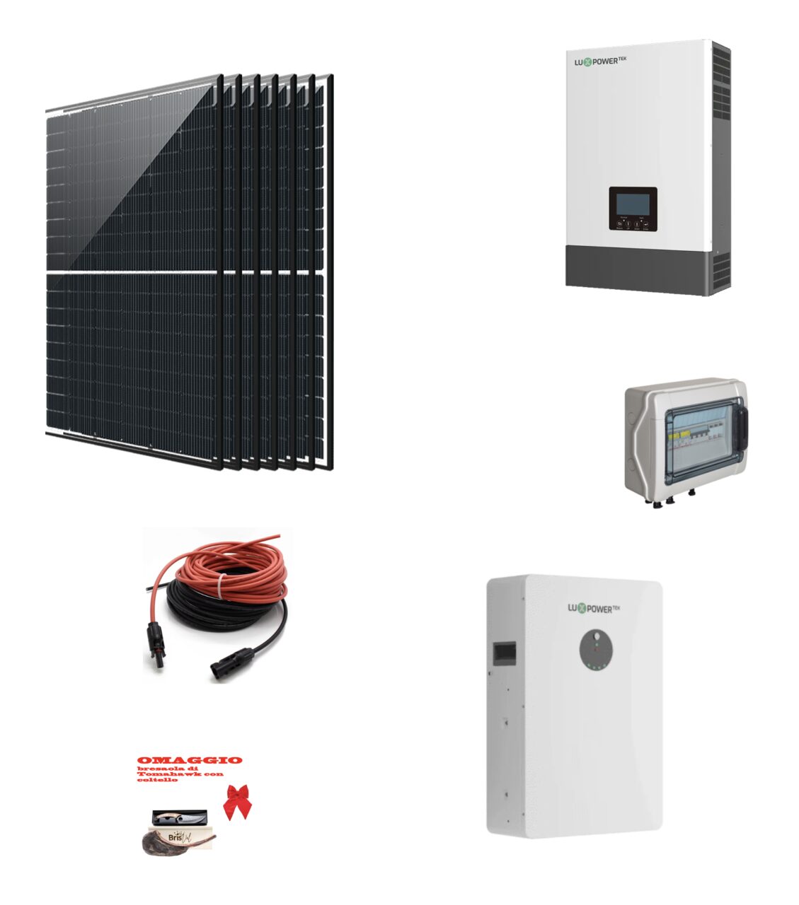 Screenshot 2025-10-06 alle 10.55.02 Kit Off grid autoconsumo 3,1Kwp Pannello Solare SwissWatt SWO Davos Diamond 2 450Wp Monocristallino Classe Resistenza grandine 4 Inverter 6Kwh regolatore 2 ingressi + Batteria litio 100Ah 5Kwh LUXPOWER - immagine 1