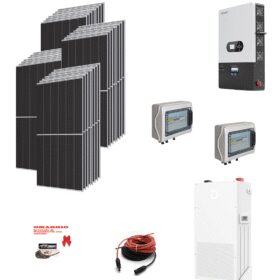 Kit Off grid MONOFASE autoconsumo 24KWp Pannello Solare TRINA SOLAR 715Wp Monocristallino Inverter 12KWh regolatore 4 ingressi + Batteria litio 280Ah 14,3Kwh DYNESS