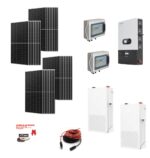 Kit Off grid MONOFASE autoconsumo 23KWp Pannello Solare AIKO-G645-MCH72DW 645Wp Monocristallino bifacciale Inverter 12KWh regolatore 4 ingressi + Batteria litio 560Ah 29Kwh DYNESS