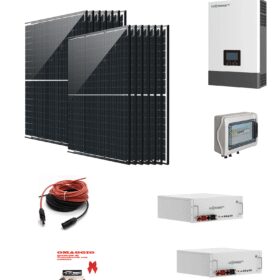 Kit Off grid autoconsumo 6,3Kwp Pannello Solare SwissWatt SWO Davos Diamond 2 450Wp Monocristallino Classe Resistenza grandine 4  Inverter 6Kwh regolatore 2 ingressi + Batteria litio 100Ah 5Kwh LUXPOWER