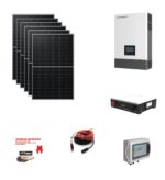 Kit 3,4Kwp MONOFASE Autoconsumo Pannello Solare LONGI 485WP MONOFACCIALE LR7-54HVH-485M X10 Monocristallino bifacciale Inverter Luxpower SNA6000 6Kwh con regolatore 2 MPPT luxpower  + Batteria litio 5Kwh + OMAGGIO