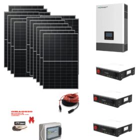 Kit 8,7Kwp MONOFASE Autoconsumo Pannello Solare LONGI 485WP MONOFACCIALE LR7-54HVH-485M X10 Monocristallino bifacciale Inverter Luxpower SNA6000 6Kwh con regolatore 2 MPPT luxpower  + Batteria litio 15Kwh + OMAGGIO
