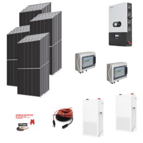 Kit Off grid MONOFASE autoconsumo 22KWp Pannello Solare TRINA SOLAR 615Wp Monocristallino Bifacciale Inverter 12KWh regolatore 4 ingressi + Batteria litio 560Ah 28Kwh DYNESS
