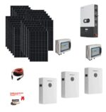 Kit Off grid MONOFASE autoconsumo 14KWp Pannello Solare DMEGC 500Wp  DM500M10RT-B60HBT Monocristallino Bifacciale Inverter 12KWh regolatore 4 ingressi + Batteria litio 300Ah 15Kwh LUXPOWER