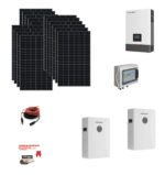 Kit Off grid MONOFASE autoconsumo 9KWp Pannello Solare DMEGC 500Wp  DM500M10RT-B60HBT Monocristallino Bifacciale Inverter 6KWh regolatore 2 ingressi + Batteria litio 200Ah 10Kwh LUXPOWER