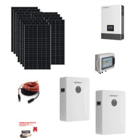 Kit Off grid MONOFASE autoconsumo 6KWp Pannello Solare DMEGC 500Wp DM500M10RT-B60HBT Monocristallino Bifacciale Inverter 6KWh regolatore 2 ingressi + Batteria litio 200Ah 10Kwh LUXPOWER