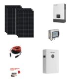 Kit Off grid MONOFASE autoconsumo 3KWp Pannello Solare DMEGC 500Wp DM500M10RT-B60HBT Monocristallino Bifacciale Inverter 6KWh regolatore 2 ingressi + Batteria litio 100Ah 5Kwh LUXPOWER