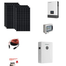 Kit Off grid MONOFASE autoconsumo 3KWp Pannello Solare DMEGC 500Wp DM500M10RT-B60HBT Monocristallino Bifacciale Inverter 6KWh regolatore 2 ingressi + Batteria litio 100Ah 5Kwh LUXPOWER