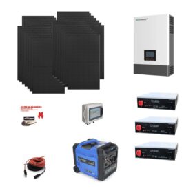 Kit Off grid autoconsumo 9,2Kwp Pannello Solare JINKO SOLAR 460Wp TIGER NEO 48HC ALL/BK Monocristallino Inverter Luxpower 6Kwh regolatore 2 ingressi + Batteria litio 300Ah 15Kwh Dyness + Gruppo Elettrogeno