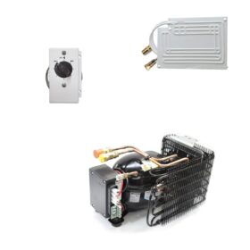 Kit refrigerazione Frigo vitifrigo 40lt compressore ND35 12/24V-220V Evaporatore a piastra PT1 con giunti rapidi e termostato made in italy