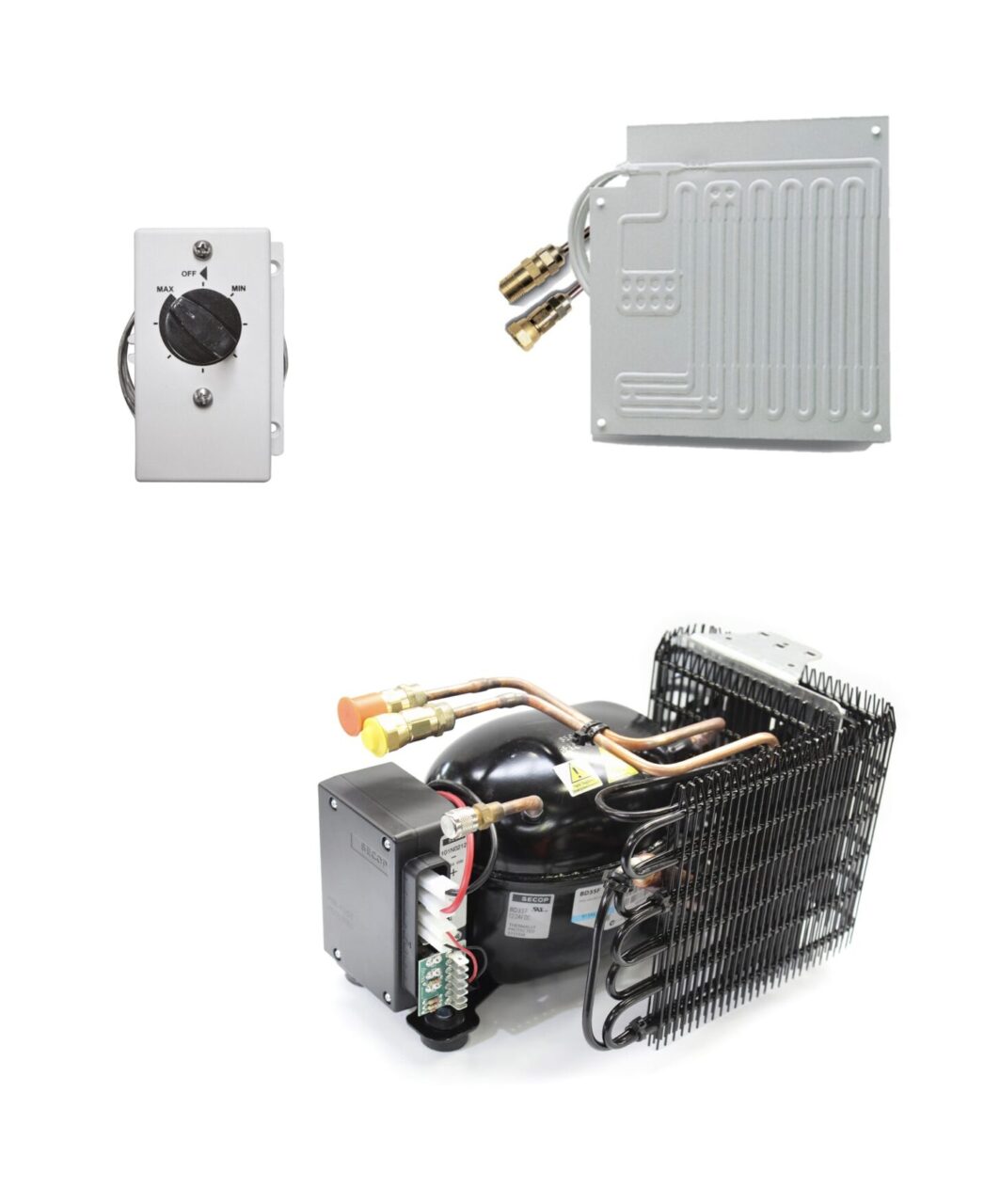 Screenshot Kit refrigerazione Frigo vitifrigo 130lt compressore ND35 12/24V Evaporatore a piastra PT4 con giunti rapidi e termostato made in italy - immagine 1