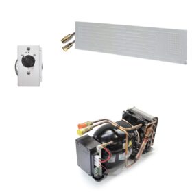 Kit refrigerazione Frigo vitifrigo 210lt compressore ND50 12/24V 220V Evaporatore a piastra PT8 con giunti rapidi e termostato made in italy