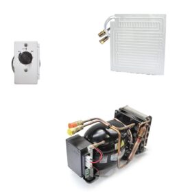 Kit refrigerazione Frigo vitifrigo 210lt compressore ND50 12/24V 220V Evaporatore a piastra PT9 con giunti rapidi e termostato made in italy