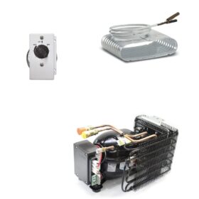 Kit refrigerazione Vano FRIGO con celletta FREEZER vitifrigo 80lt compressore ND35 12/24V 220V Evaporatore Scatolato S8 con giunti rapidi e termostato