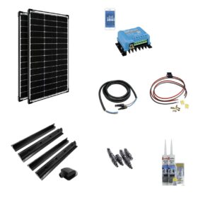 Kit Solare Isola 12V 200Wp Camper Nautica regolatore mppt Victron Pannello monocristallino