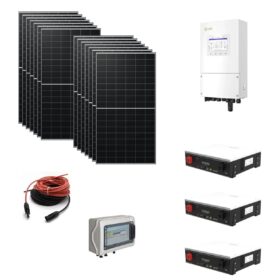 Kit OFF GRID / ON GRID CEI021  Autoconsumo 6,7Kwp Pannello Solare LONGI 485Wp LR7-54HVH-485M Inverter SOLIS 6Kwh con regolatore  + Batteria litio 15Kwh