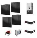 Kit Off grid autoconsumo 11Kwp Pannello Solare AIKO Neostar 2S 460Wp FULL BLACK Monocristallino Inverter 12Kwh regolatore 4 ingressi + Batteria litio 200Ah 10Kwh DYNESS
