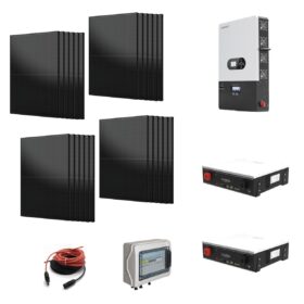 Kit Off grid autoconsumo 11Kwp Pannello Solare AIKO Neostar 2S 460Wp FULL BLACK Monocristallino Inverter 12Kwh regolatore 4 ingressi + Batteria litio 200Ah 10Kwh DYNESS