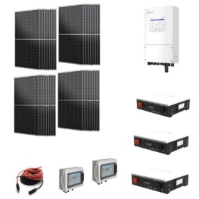 Kit OFF GRID / ON GRID CEI021  Autoconsumo 12,2Kwp Pannello Solare AIKO A470 MAH54DW 470Wp Inverter SOLIS 8Kwh con regolatore  + Batteria litio 15Kwh