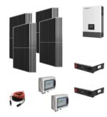 Kit OFF GRID/ ON GRID Autoconsumo 8Kwp Pannello Solare HYUNDAI 500Wp Inverter 6Kwh LUXPOWER con regolatore  + Batteria litio 10Kwh + QUADRO BYPASS RETE ISOLA
