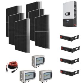 Kit Off grid autoconsumo 16Kwp Pannello Solare SwissWatt SWO Davos Diamond 2 450Wp Monocristallino Classe Resistenza grandine 4 Inverter 12Kwh regolatore 2 ingressi + Batteria litio 400Ah 20Kwh LUXPOWER QUADRO BYPASS RETE ISOLA