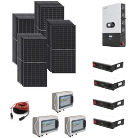 Kit 18Kwp Pannello Solare QCELLS 500Wp Q.TRON S-G3R.12+/BFG 500WP Monocristallino bifacciale Inverter 12Kwh con regolatore 2 MPPT 4 ingressi luxpower  + Batteria litio 20Kwh QUADRO BYPASS