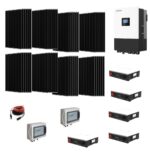 Kit OFF/ON GRID TRIFASE 18,6Kwp Pannello Solare AIKO NEOSTAR 3P 490Wp A490 MCE54DW Monocristallino BLACK FRAME Inverter 12Kwh con regolatore 3 MPPT 6 ingressi luxpower  + Batteria litio 25Kwh