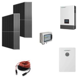 Kit Off grid autoconsumo 7Kwp Pannello Solare JINKO SOLAR 500Wp TIGER NEO Monocristallino Inverter 6Kwh regolatore 2 ingressi + Batteria litio 200Ah 10Kwh Luxpower