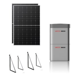 Kit Plug&Play Autoconsumo WECO 860Wp Balcone competo di pannelli solari 430W + inverter 800W + accumulo da 4KWh + Staffe