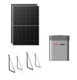 Kit Plug&Play Autoconsumo WECO 860Wp Balcone competo di pannelli solari 430W + inverter 800W + accumulo da 2KWh + staffe